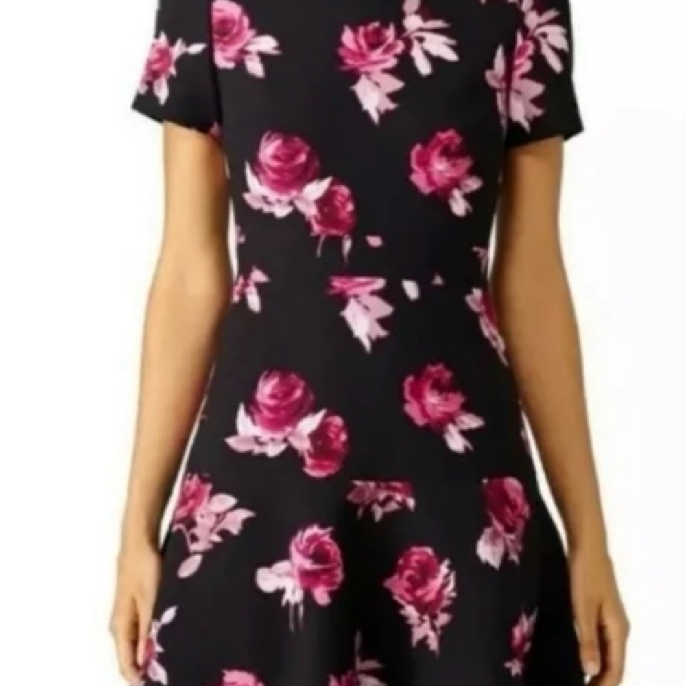 Kate Spade Pink A-line Midi Dress Crew Neck